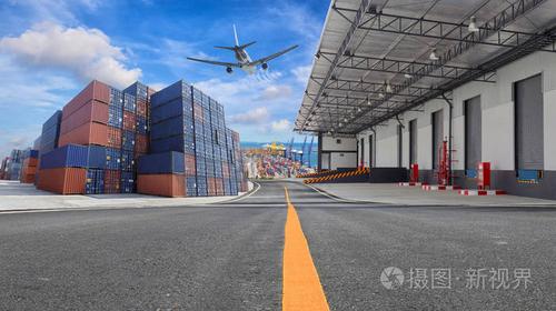管理物流的工业集装箱货物进口出口业务照片-正版商用图片0oedbn-摄图